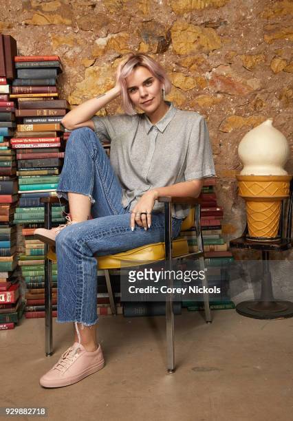 Writer Meredith Johnston from the film "Pet Names" poses for a portrait in the Getty Images Portrait Studio Powered by Pizza Hut at the 2018 SXSW...