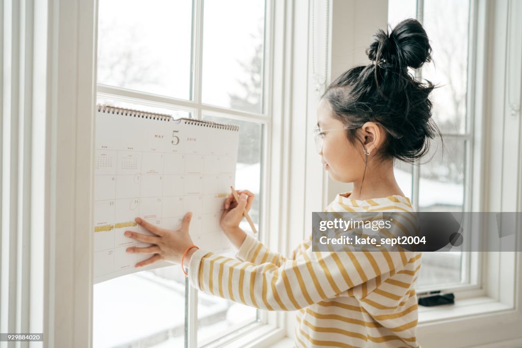 Girl with calendar