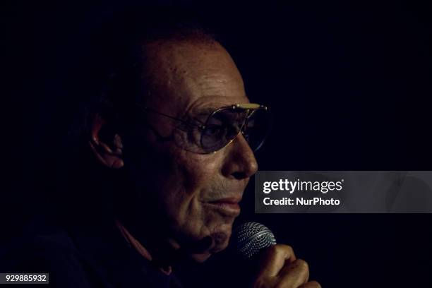 Italian singer Antonello Venditti performs in Padova, Italy with a concert to celebrate the Women's Day and his birthday on 8 March 2018.