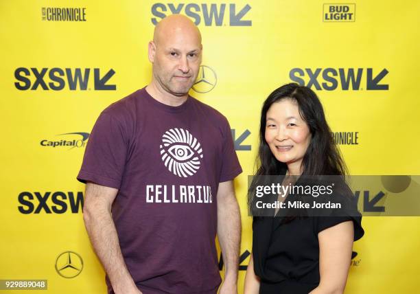 Joseph Lubin and Laura Shin attend Why Etherium is Going to Change the World during SXSW at Austin Convention Center on March 9, 2018 in Austin,...