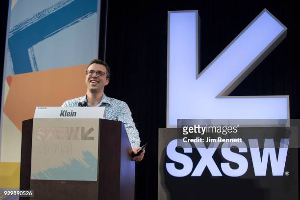 Editor At Large & Co-Found of Vox Media Ezra Klein speaks during SxSW Interactive on March 9, 2018 in Austin, Texas.