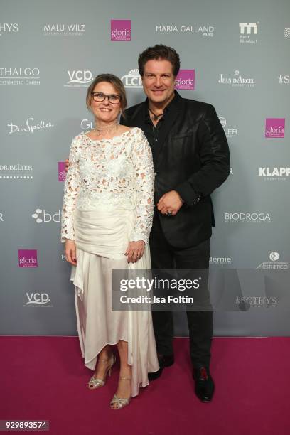 Christine Mertens and Francis Fulton-Smith attend the Gloria - Deutscher Kosmetikpreis at Hilton Hotel on March 9, 2018 in Duesseldorf, Germany.