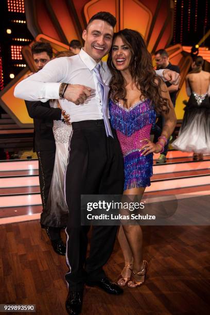 Jessica Paszka and Robert Beitsch stay together after the pre-show 'Wer tanzt mit wem? Die grosse Kennenlernshow' of the television competition...