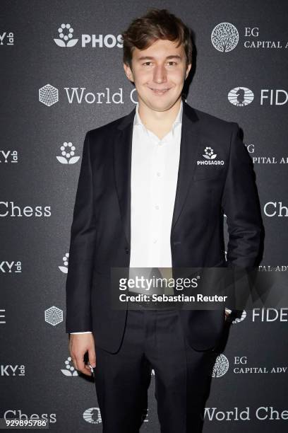 Sergei Karjakin attends the opening ceremony during the World Chess Tournament opening ceremony on March 9, 2018 in Berlin, Germany.