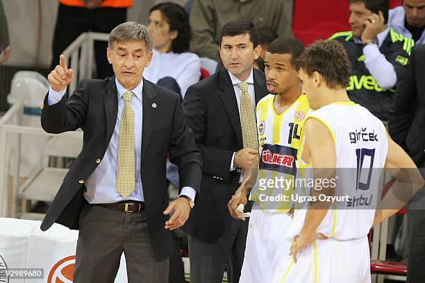 Bogdan Tanjevic, Head Coach of Fenerbahce Ulker in action during the Euroleague Basketball Regular Season 2009-2010 Game Day 4 between Fenerbahce...