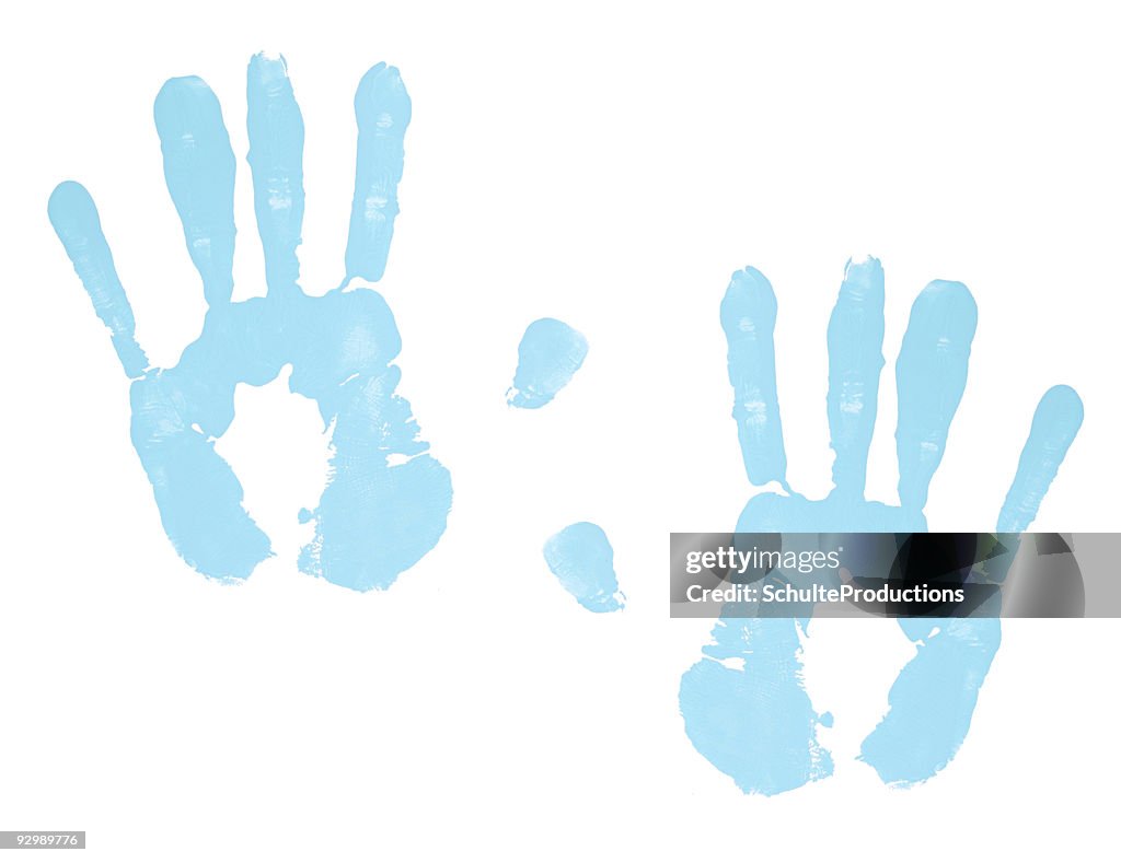 Blue Hand Prints