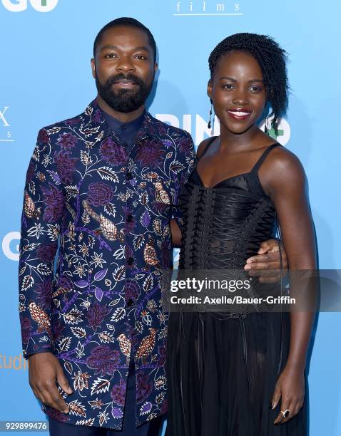 Actors David Oyelowo and Lupita Nyong'o attend the World Premiere of 'Gringo' at Regal LA Live Stadium 14 on March 6, 2018 in Los Angeles, California.