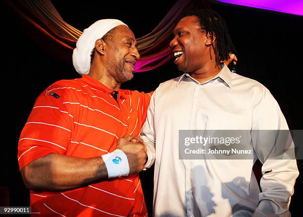 Kool Herc and KRS ONE attend KRS ONE's "The Gospel Of Hip Hop" Book Release Party at W Hotel on November 10, 2009 in New York City