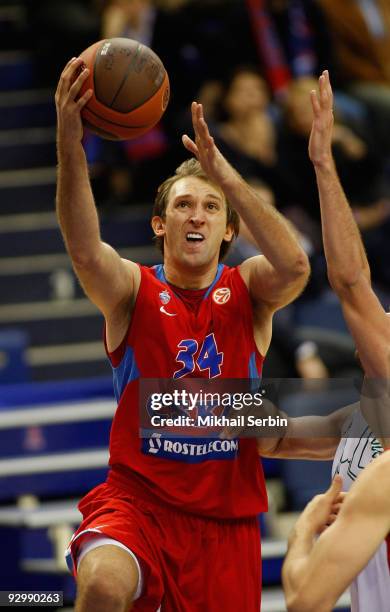 Zoran Planinic, #34 of CSKA Moscow in action during the Euroleague Basketball Regular Season 2009-2010 Game Day 4 between CSKA Moscow vs Union...