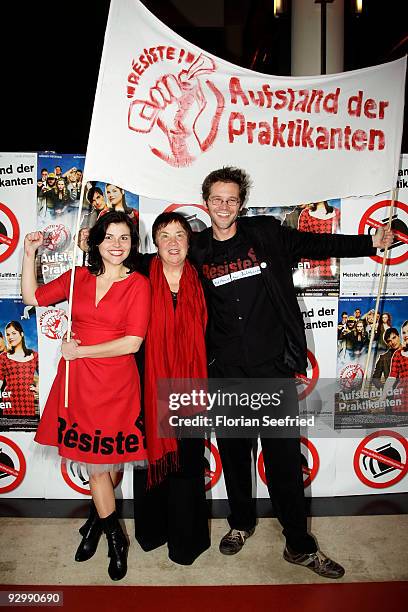 Actress Katharina Wackernagel and mother Sabine Wackernagel and director Jonas Grosch attend the photocall of 'Resiste! - Rebellion of the trainees'...