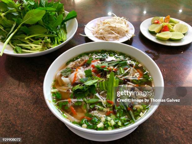 chicken pho - pho suppe stock-fotos und bilder