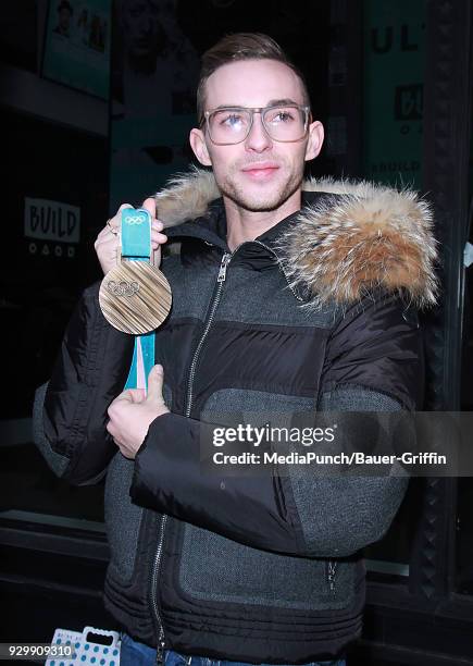 Winter Olympic Medalist Adam Rippon is seen on March 09, 2018 in New York City.