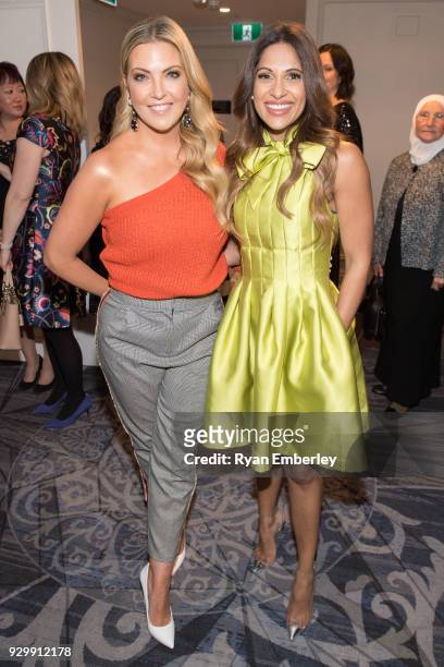 Cheryl Hickey and Sangita Patel attend the L'Oreal Paris Canadian Women of Worth Awards Gala on International Women's Day 2018 on March 8, 2018 in...