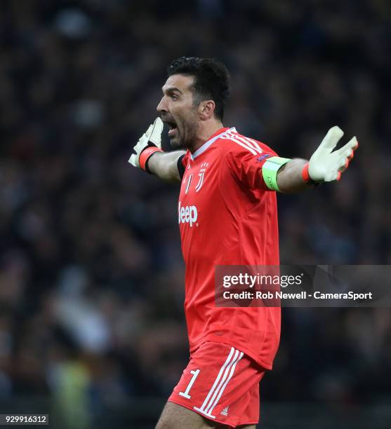 Gianluigi Buffon of Juventus during the UEFA Champions League Round of 16 Second Leg match between Tottenham Hotspur and Juventus at Wembley Stadium...