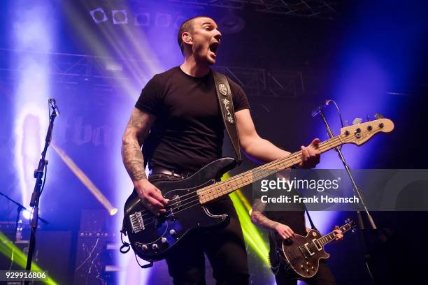 Mathias Speranza of the band Unantastbar performs live on stage during a concert at the Huxleys on March 9, 2018 in Berlin, Germany.