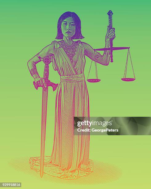 illustrazioni stock, clip art, cartoni animati e icone di tendenza di giustizia della signora dell'asia orientale con squame e spada - cultura dellasia orientale