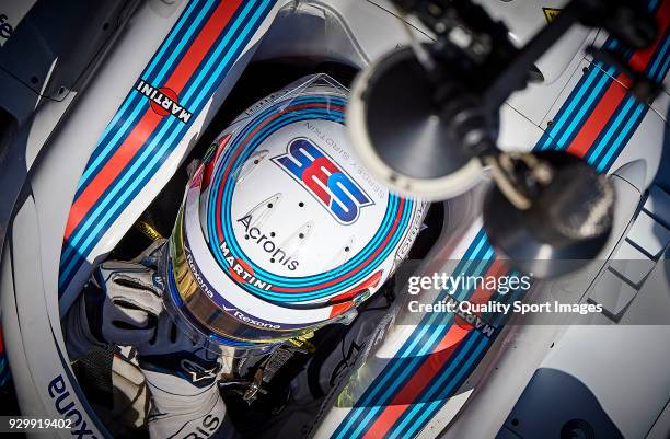 Sergey Sirotkin driving the Williams Martini Racing FW41 Mercedes during day four of F1 Winter Testing at Circuit de Catalunya on March 9, 2018 in...