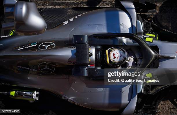 Lewis Hamilton of Great Britain driving the Mercedes AMG Petronas F1 Team Mercedes WO9 during day four of F1 Winter Testing at Circuit de Catalunya...