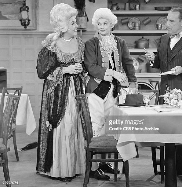 Vivian Vance as Vivian Bagley, Lucille Ball as Lucy Carmichael and Gale Gordon as Mr. Mooney in �Lucy And Viv Open A Restaurant�, December 19, 1964.