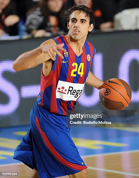 Victor Sada, #24 of Regal FC Barcelona in action during the Euroleague Basketball Regular Season 2009-2010 Game Day 4 between Regal FC Barcelona vs...