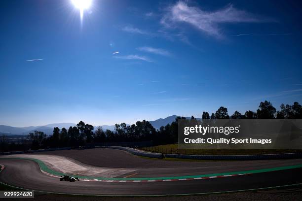 Lewis Hamilton of Great Britain driving the Mercedes AMG Petronas F1 Team Mercedes WO9 during day four of F1 Winter Testing at Circuit de Catalunya...
