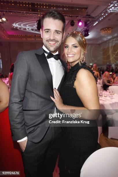 Angelina Kirsch and her boyfriend Mario Dornbach during the Gloria - Deutscher Kosmetikpreis at Hilton Hotel on March 9, 2018 in Duesseldorf, Germany.
