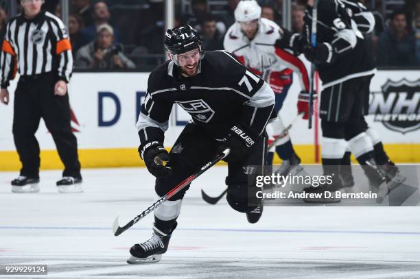 Torrey Mitchell of the Los Angeles Kings skates on ice during a game against the Washington Capitals at STAPLES Center on March 8, 2018 in Los...