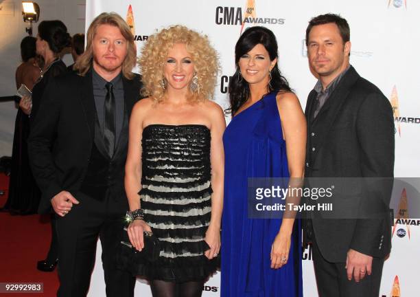Musicians Phillip Sweet, Kimberly Roads Schlapman, Karen Fairchild and Jimi Westbrook of Little Big Town attend the 43rd Annual CMA Awards at the...