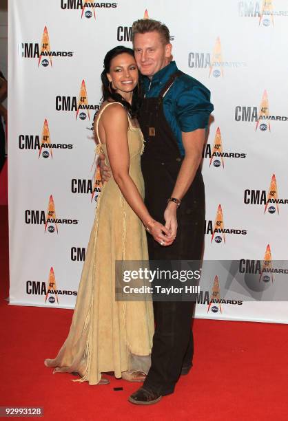 Rory Lee Feek and Joey Martin Feek of Joey + Rory attend the 43rd Annual CMA Awards at the Sommet Center on November 11, 2009 in Nashville, Tennessee.