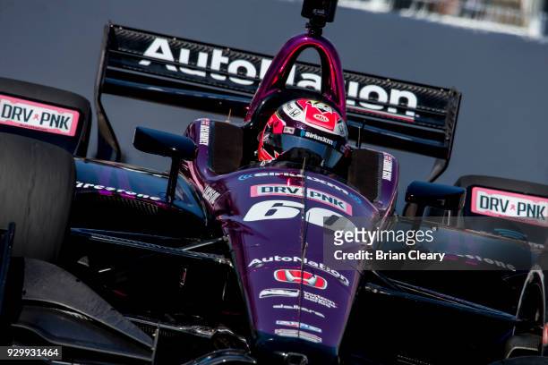 Jack Harvey drives the Honda IndyCar on the track during practice for the Firestone Grand Prix of Saint Petersburg IndyCar race on March 9, 2018 in...