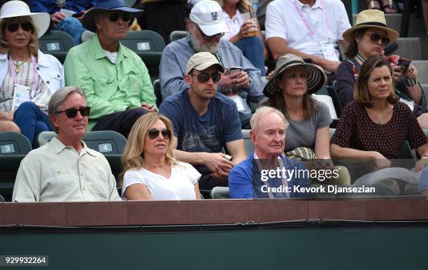 Australian former tennis great Rod Laver attends the tennis match between Coco Vandeweghe of United States and Kaia Kanepi of Estonia during Day 5 of...