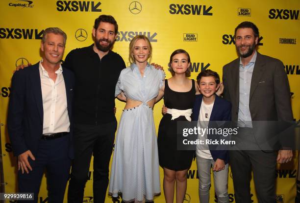 Producer Brad Fuller, director John Kransinski, actors Emily Blunt, Millicent Simmonds, Noah Jupe and producer Andrew Form attend the Opening Night...