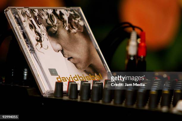 Detail of David Bisbal's album during a press conference to present his new album 'Sin Mirar Atras' at Presidente Hotel on November 11, 2009 in...