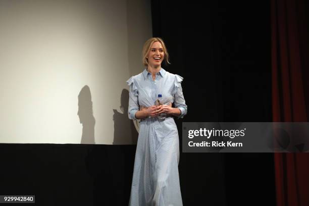 Actress Emily Blunt attends the Opening Night Screening and World Premiere of 'A Quiet Place' during the 2018 SXSW Film Festival on March 9, 2018 in...