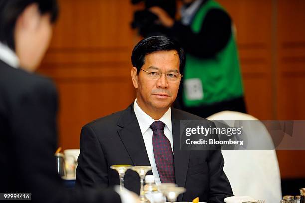 General Hla Tun, Myanmar's finance minister, attends a breakfast meeting with Association of Southeast Asian Nations finance ministers, during the...