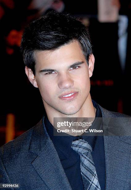 Actor Taylor Lautner attends the 'Twillight Saga: New Moon' UK fan event at Battersea Evolution on November 11, 2009 in London, England.