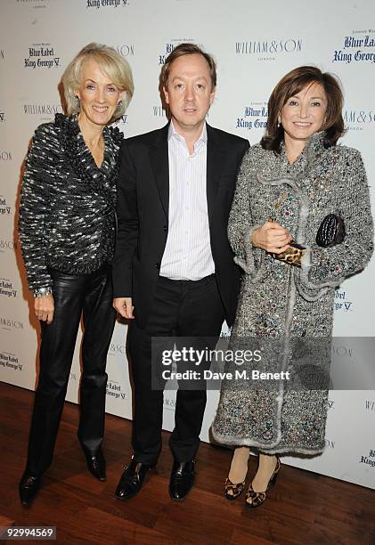 Joanna Trollope, Geordie Greig and Dorrit Moussaieff attend a party hosted by Johnny Walker Blue Label and William & Son to launch their limited...