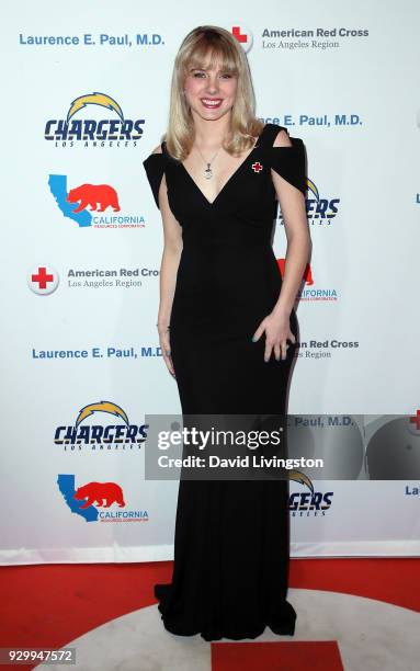 Actress Laura Slade Wiggins attends the American Red Cross Annual Humanitarian Celebration to honor the Los Angeles Chargers at Skirball Cultural...