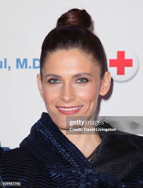 Actress Lili Bordan attends the American Red Cross Annual Humanitarian Celebration to honor the Los Angeles Chargers at Skirball Cultural Center on...