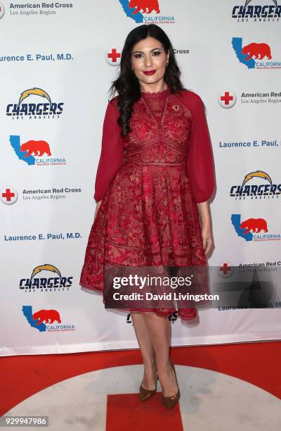 Actress Celeste Thorson attends the American Red Cross Annual Humanitarian Celebration to honor the Los Angeles Chargers at Skirball Cultural Center...