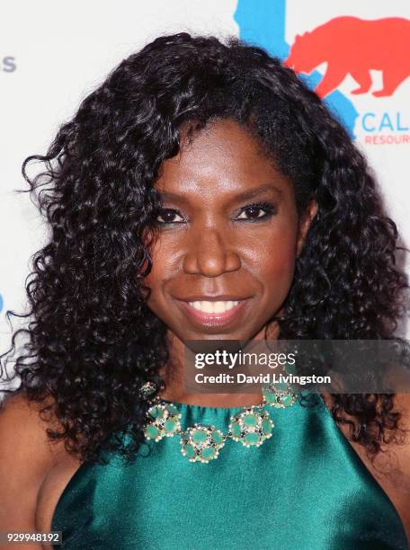 Actress Nicki Micheaux attends the American Red Cross Annual Humanitarian Celebration to honor the Los Angeles Chargers at Skirball Cultural Center...