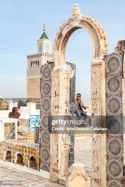 stone arch in the medina of tunis - french foreign legion stock-fotos und bilder