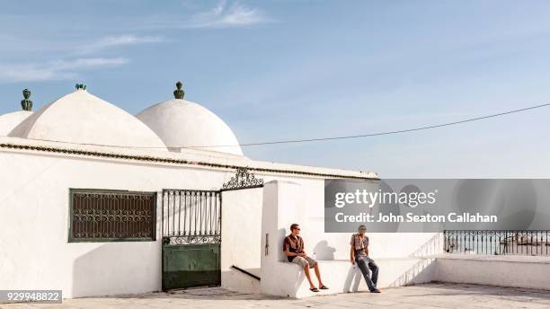 rooftop in sidi bou said - tunis stock pictures, royalty-free photos & images