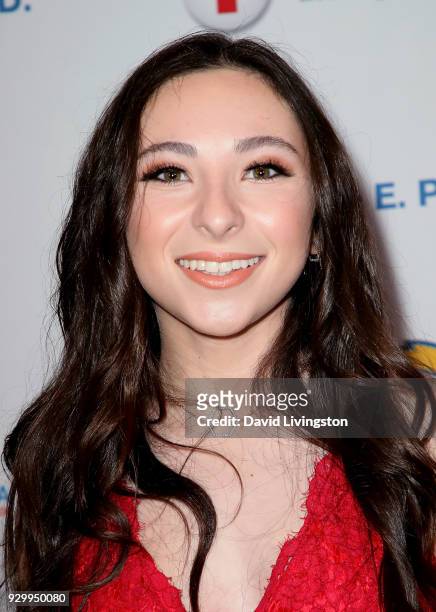 Actress Ava Cantrell attends the American Red Cross Annual Humanitarian Celebration to honor the Los Angeles Chargers at Skirball Cultural Center on...