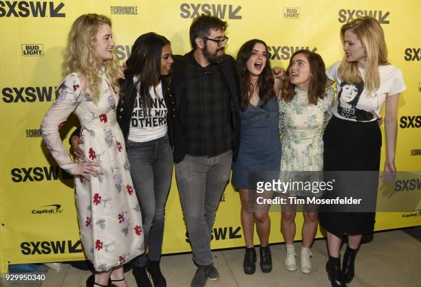 Michalka, Regina Hall, Andrew Bujalski, Dylan Gelula, Haley Lu Richardson, and Brooklyn Decker attend the premiere of Support the Girls at the Zach...