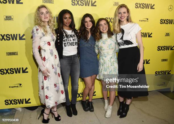 Michalka, Regina Hall, Dylan Gelula, Haley Lu Richardson, and Brooklyn Decker attend the premiere of Support the Girls at the Zach Theatre during the...