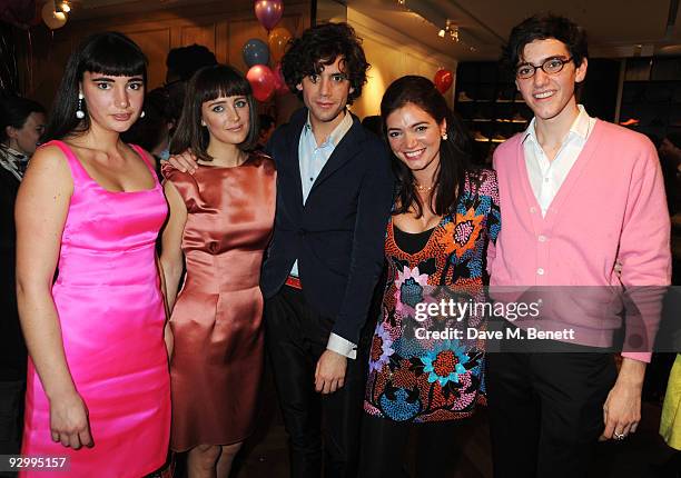 Mika with his sisters Paloma, Yasmine, Zuleika and brother Fortune Penniman attend a release party for the Mika EP "Songs Of Sorrow" at Lanvin on...