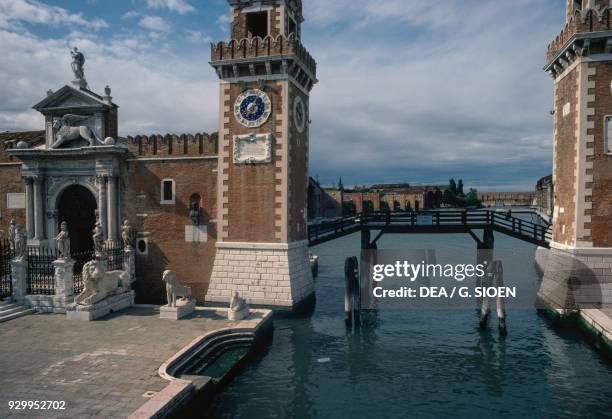 Monumental entrance to the Venetian Arsenal , Veneto, Italy.