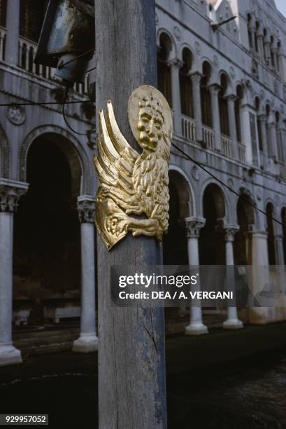 Lion, golden plaque, Fondaco dei Turchi, Venice, Veneto. Italy, 13th century.