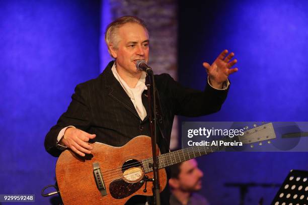 Wesley Stace performs as part of the Wesley Stace's Cabinet of Wonders variety show at City Winery on March 9, 2018 in New York City.